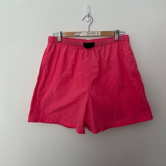 Vintage 90s Shorts Hot Pink Barbie Nylon Shorts Denver Haynes Retro Festival - Picture 3 of 13